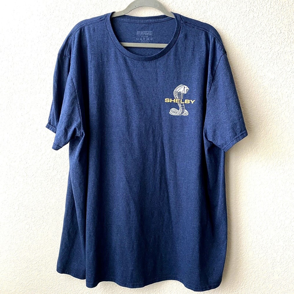 Shelby Cobra Mens Graphic Shirt Size 3XL Blue Short Sleeve Cotton Blend
